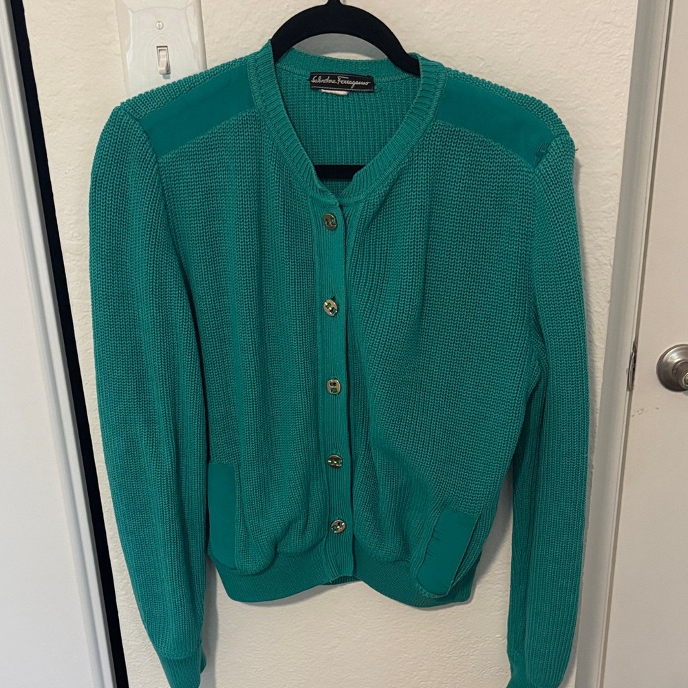 Vintage Salvatore ferragamo cardigan cotton made in Italy